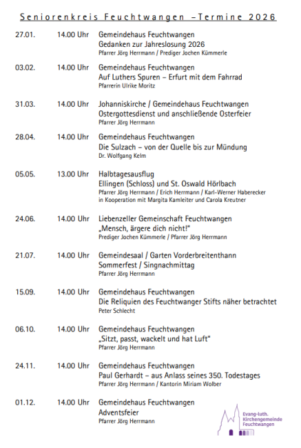 Seniorenkreis Feuchtwangen 2026