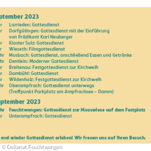 Back to Church Programm