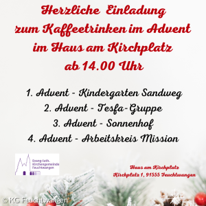 Kaffeetrinken an den Adventssonntagen