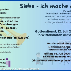 Herzliche Einladung zur Bezirksbläserprobe